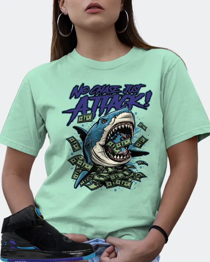 Jordan AJF 8 Sneaker Matching Mint T-Shirt (No Chase, Just Attack) - View 7