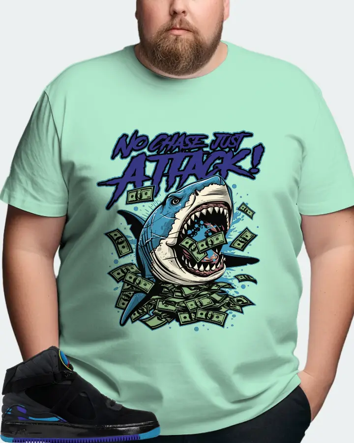 Jordan AJF 8 Sneaker Matching Mint T-Shirt (No Chase, Just Attack) - View 8