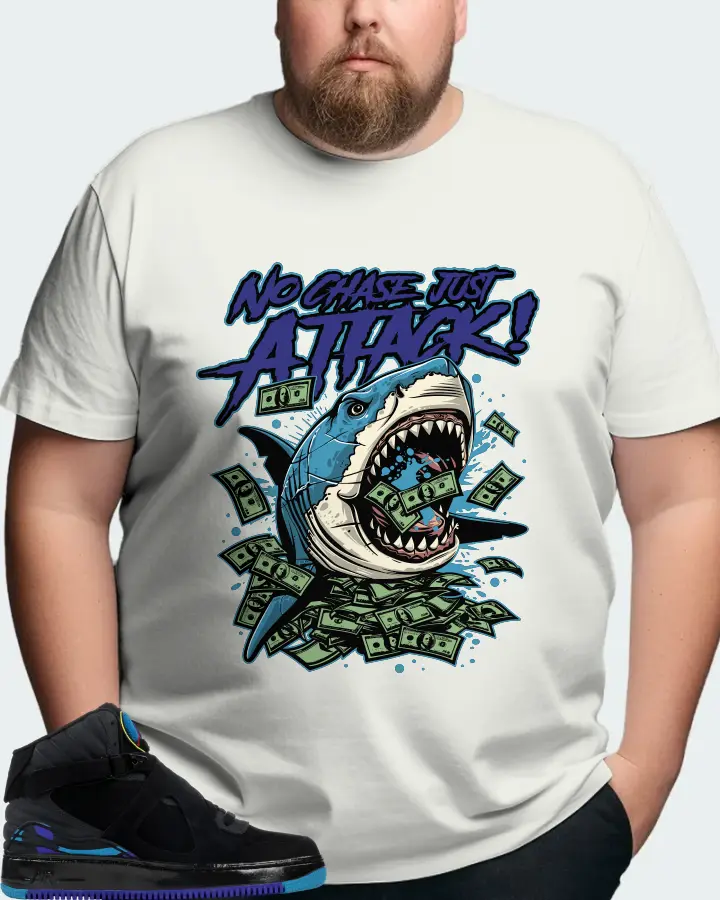 Jordan AJF 8 Sneaker Matching Ash T-Shirt (No Chase, Just Attack) - View 8