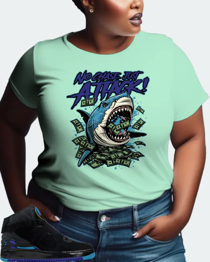 Jordan AJF 8 Sneaker Matching Mint T-Shirt (No Chase, Just Attack) - View 9