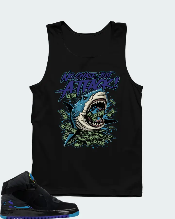 Jordan AJF 8 Sneaker Matching Black Tank Top (No Chase, Just Attack) - View 1