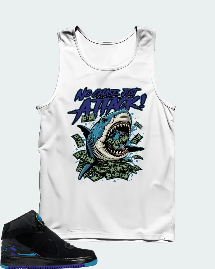 Jordan AJF 8 Sneaker Matching White Tank Top (No Chase, Just Attack) - View 1