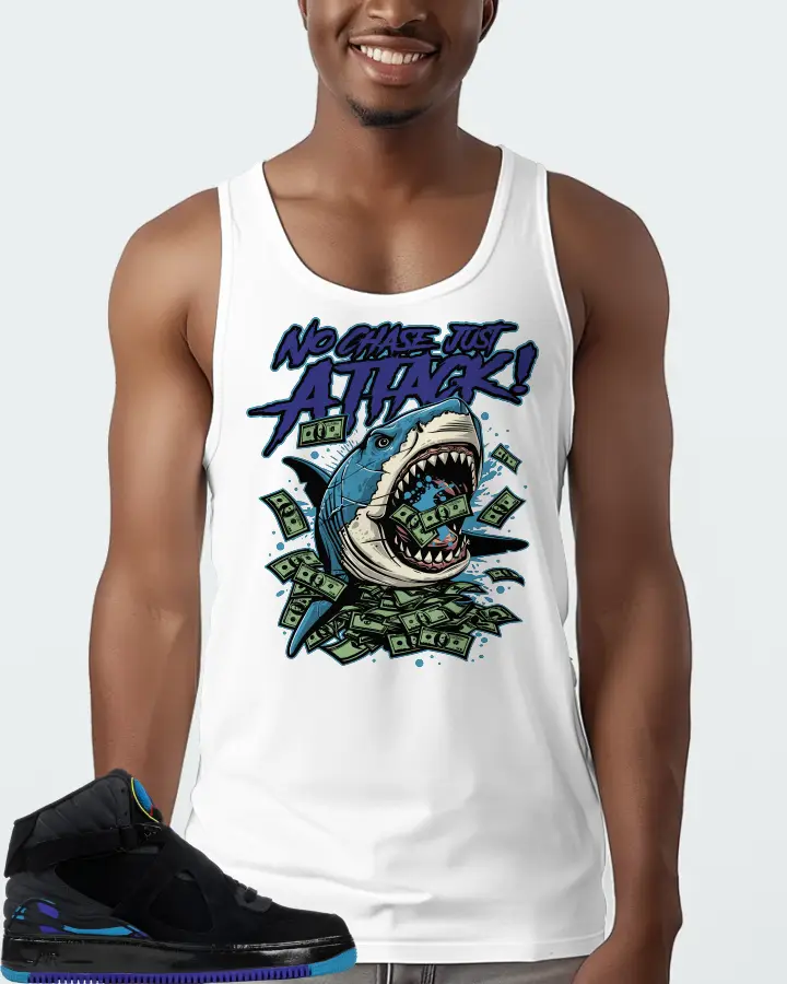 Jordan AJF 8 Sneaker Matching White Tank Top (No Chase, Just Attack) - View 2