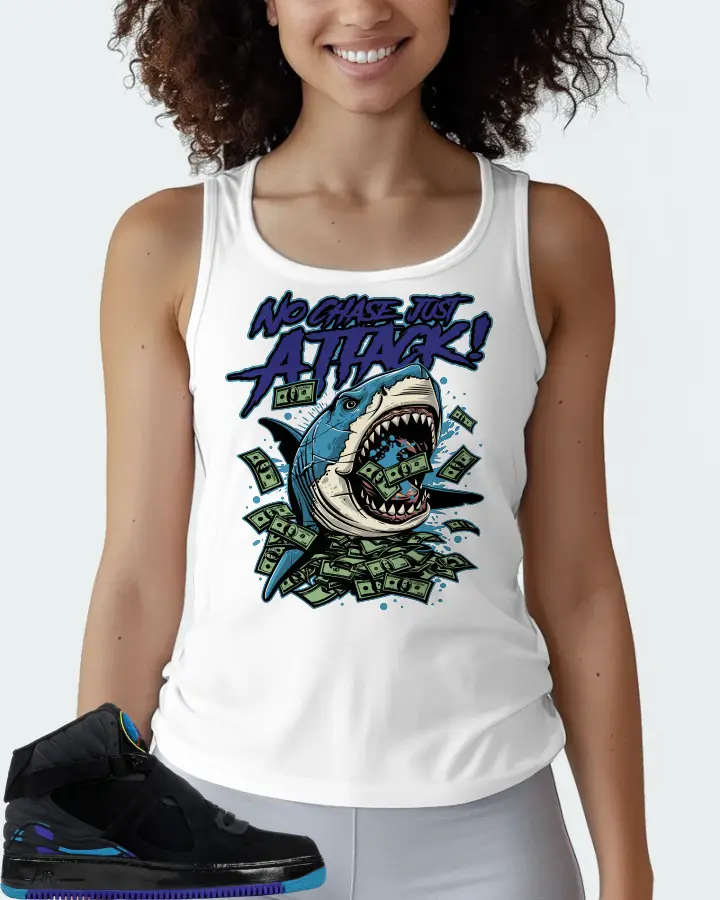 Jordan AJF 8 Sneaker Matching White Tank Top (No Chase, Just Attack) - View 3