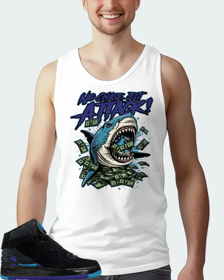 Jordan AJF 8 Sneaker Matching White Tank Top (No Chase, Just Attack) - View 4