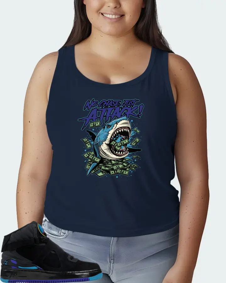 Jordan AJF 8 Sneaker Matching Navy Tank Top (No Chase, Just Attack) - View 7