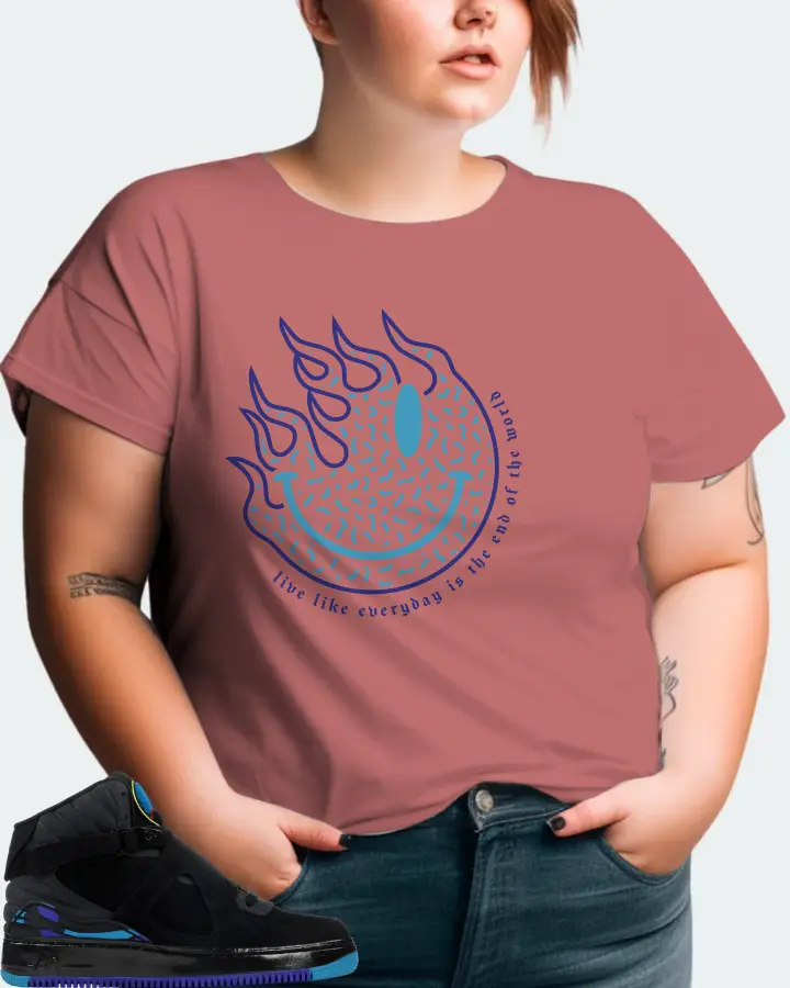 Jordan AJF 8 Sneaker Matching Mauve T-Shirt (Keep Smiling) - View 11