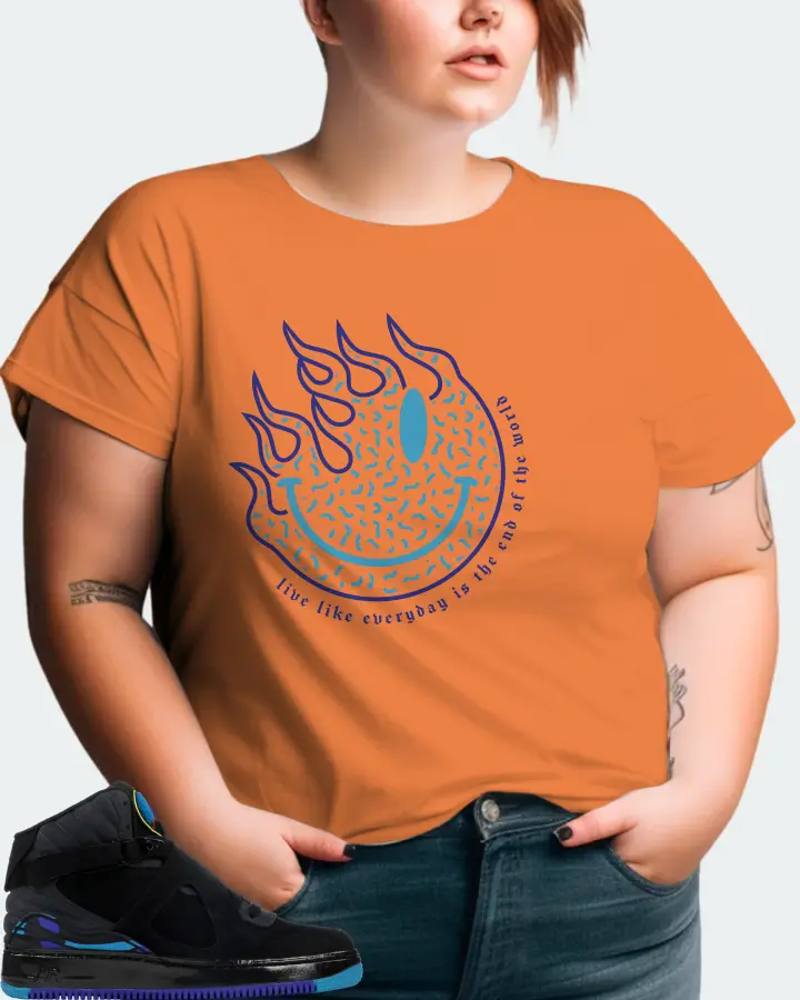 Jordan AJF 8 Sneaker Matching Burnt Orange T-Shirt (Keep Smiling) - View 11