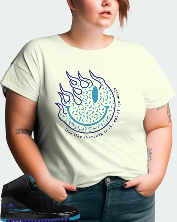 Jordan AJF 8 Sneaker Matching Citron Gildan T-Shirt (Keep Smiling) - View 11
