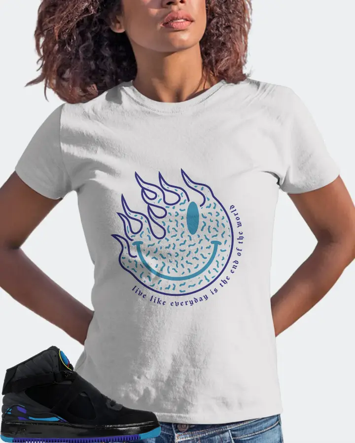 Jordan AJF 8 Sneaker Matching White Gildan T-Shirt (Keep Smiling) - View 3