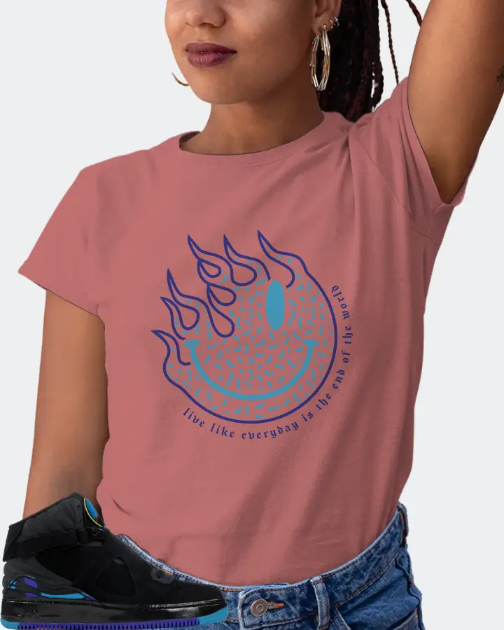 Jordan AJF 8 Sneaker Matching Mauve T-Shirt (Keep Smiling) - View 5