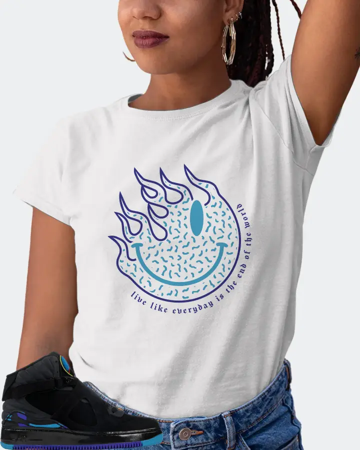 Jordan AJF 8 Sneaker Matching White Gildan T-Shirt (Keep Smiling) - View 5