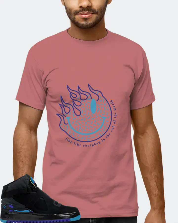 Jordan AJF 8 Sneaker Matching Mauve T-Shirt (Keep Smiling) - View 6