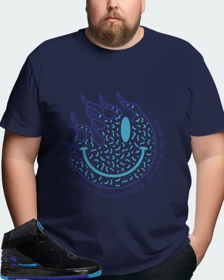 Jordan AJF 8 Sneaker Matching Navy Gildan T-Shirt (Keep Smiling) - View 8