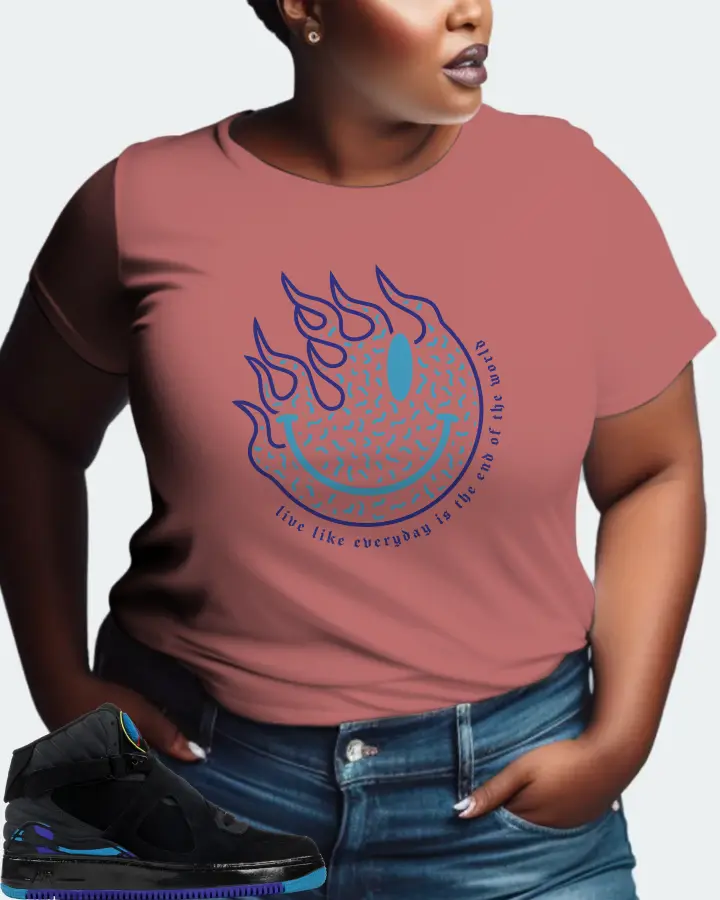 Jordan AJF 8 Sneaker Matching Mauve T-Shirt (Keep Smiling) - View 9