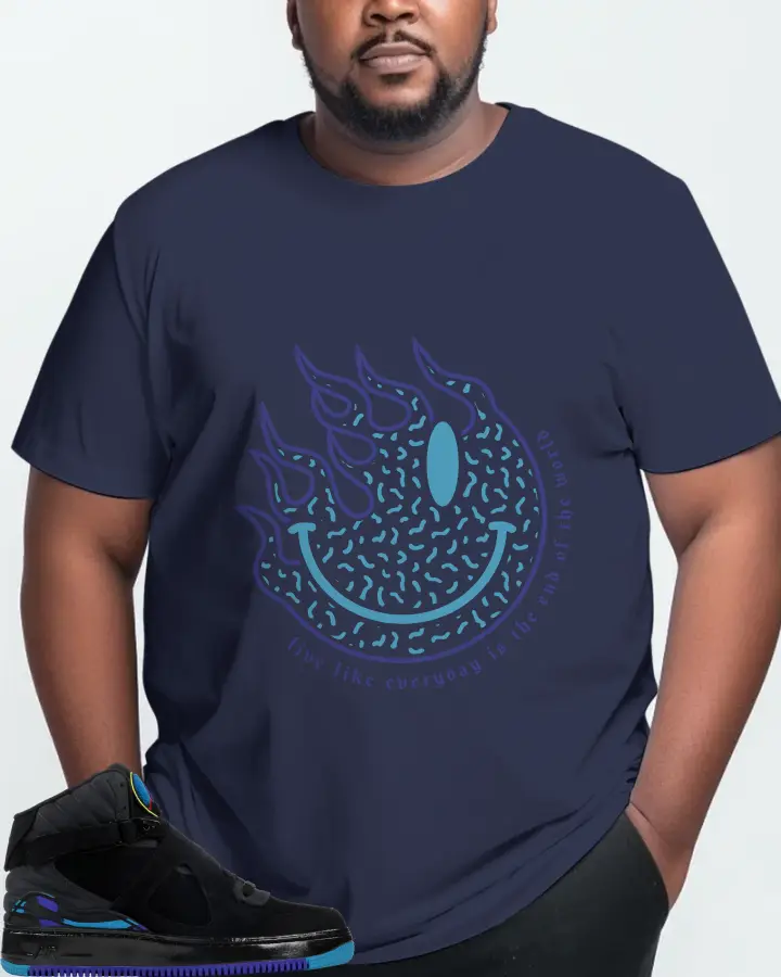Jordan AJF 8 Sneaker Matching Navy Gildan T-Shirt (Keep Smiling) - View 10
