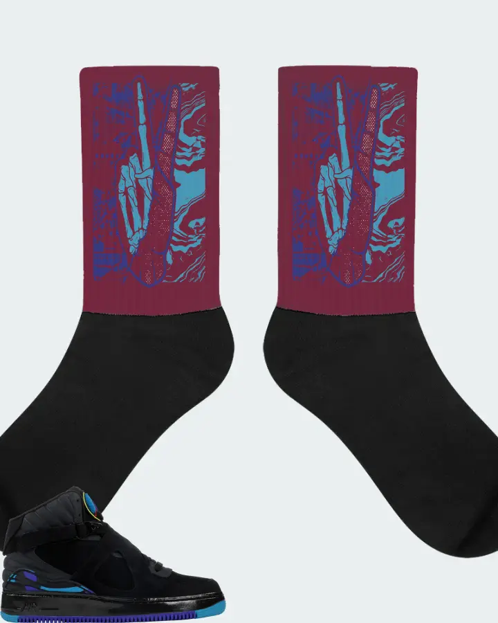Jordan AJF 8 Sneaker Matching Maroon Socks - Peace of mind