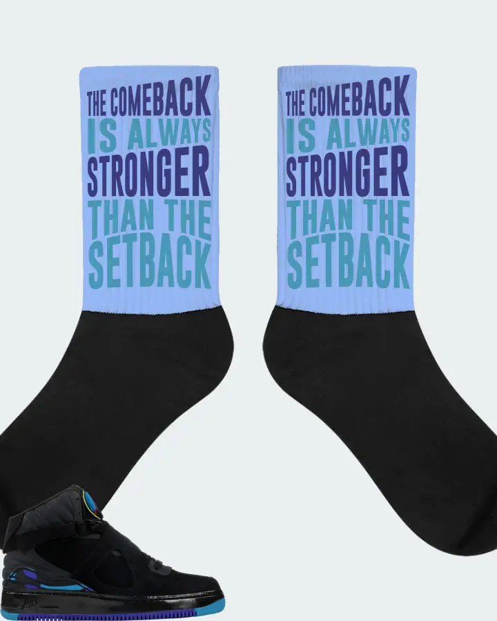 Jordan AJF 8 Sneaker Matching Carolina Blue Socks - The Comeback