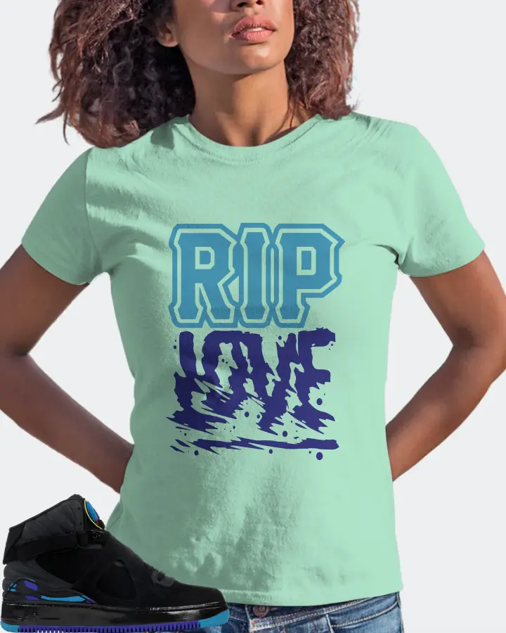 Jordan AJF 8 Sneaker Matching Mint T-Shirt (RIP Love) - View 3