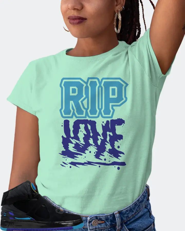 Jordan AJF 8 Sneaker Matching Mint T-Shirt (RIP Love) - View 5