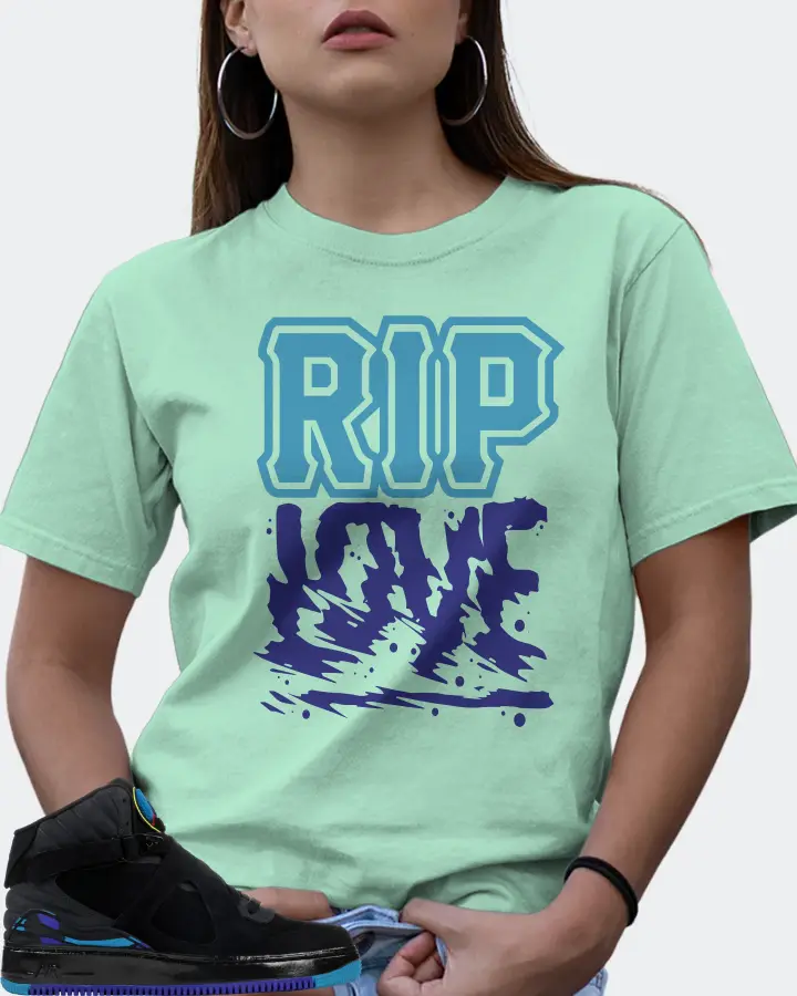 Jordan AJF 8 Sneaker Matching Mint T-Shirt (RIP Love) - View 7