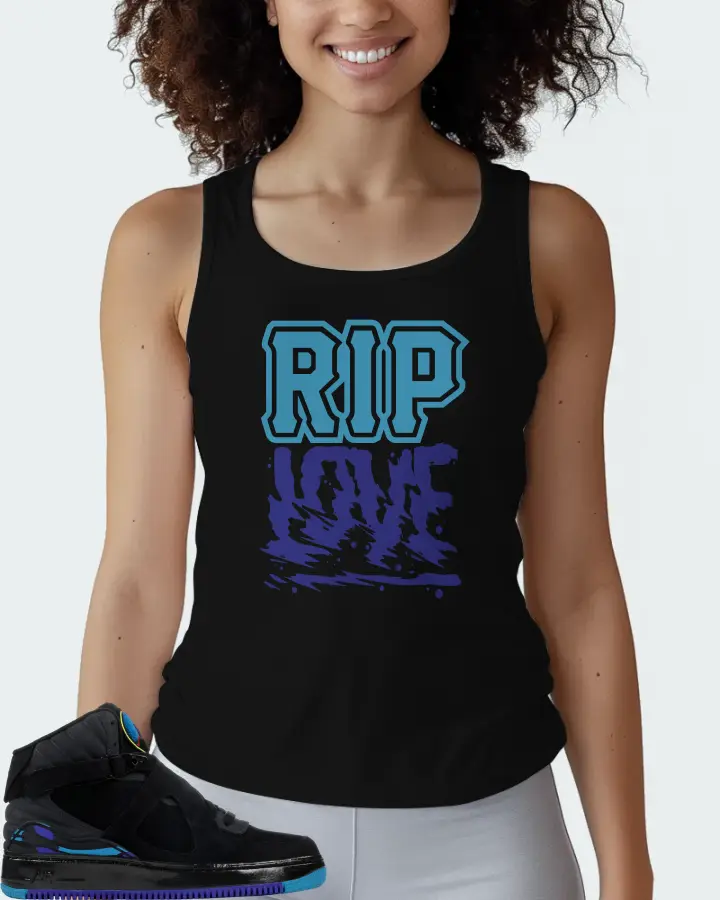 Jordan AJF 8 Sneaker Matching Black Tank Top (RIP Love) - View 3