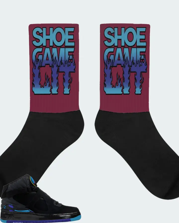 Jordan AJF 8 Sneaker Matching Maroon Socks - Shoe Game Lit Refreshed