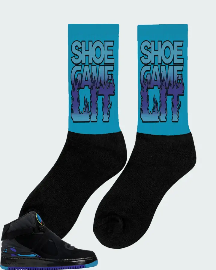 Jordan AJF 8 Sneaker Matching Aqua Socks (Shoe Game Lit Refreshed) - View 3