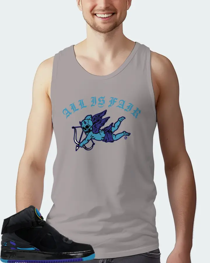 Jordan AJF 8 Sneaker Matching Grey Tank Top (All Is Fair) - View 4