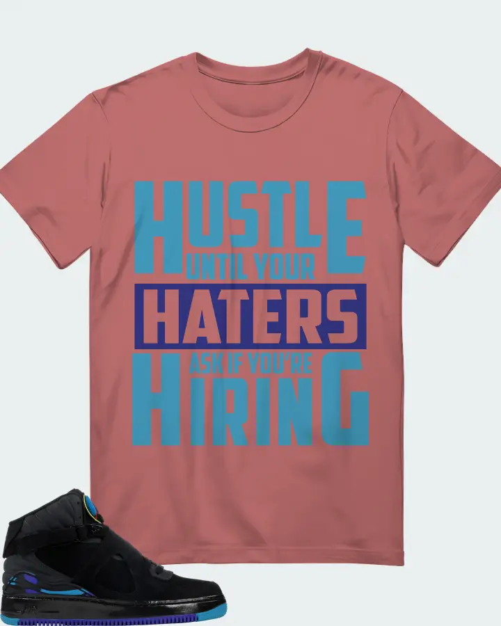 Jordan AJF 8 Sneaker Matching Mauve T-Shirt - HUSTLE UNTIL YOUR HATERS