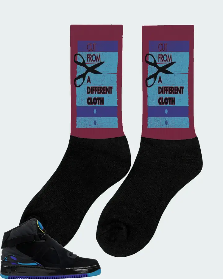 Jordan AJF 8 Sneaker Matching Maroon Socks (Cut From a Different Cloth) - View 3