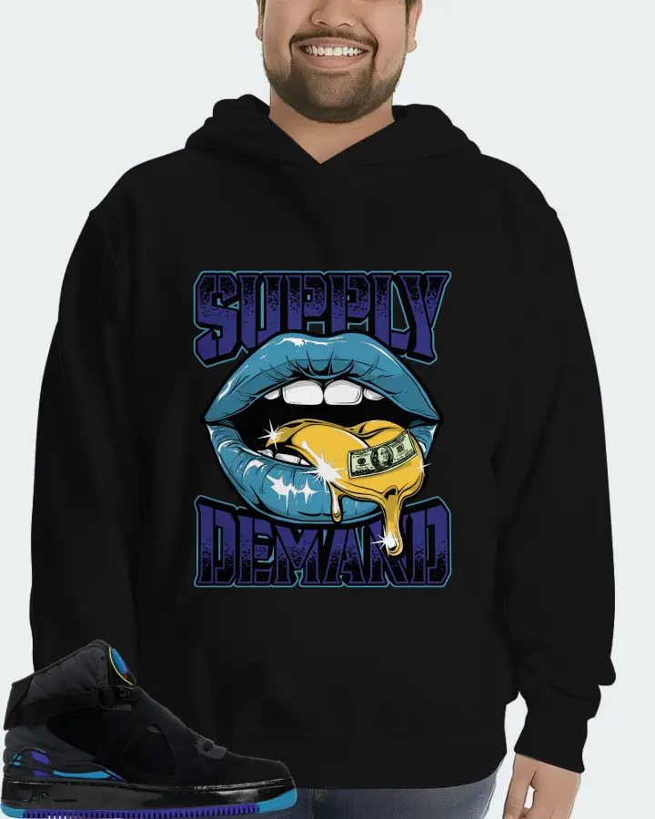 Jordan AJF 8 Sneaker Matching Black Hoodie (Supply Demand) - View 6