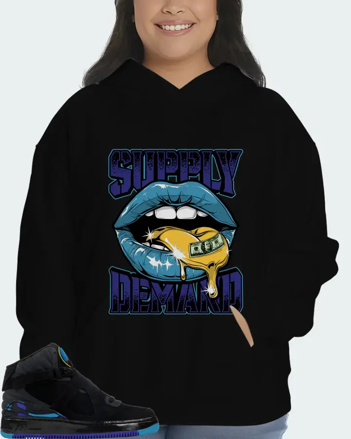 Jordan AJF 8 Sneaker Matching Black Hoodie (Supply Demand) - View 7