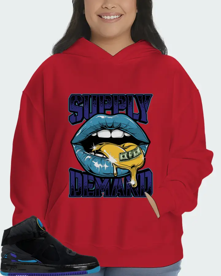 Jordan AJF 8 Sneaker Matching Red Hoodie (Supply Demand) - View 7