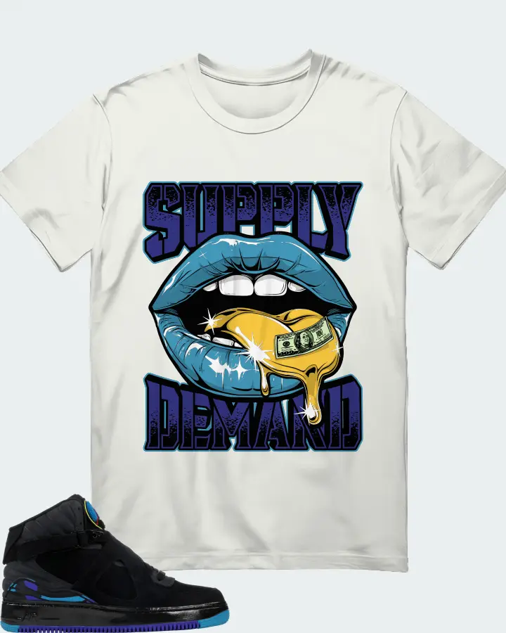 Jordan AJF 8 Sneaker Matching Ash T-Shirt (Supply Demand) - View 1