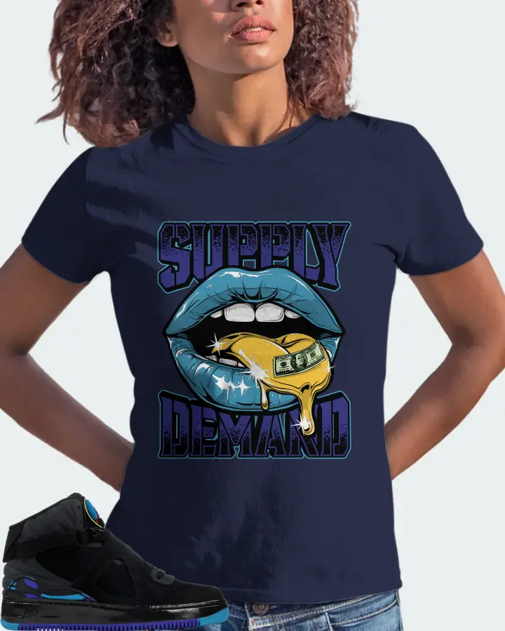 Jordan AJF 8 Sneaker Matching Navy T-Shirt (Supply Demand) - View 3