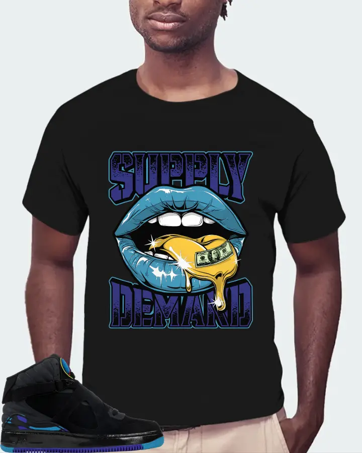 Jordan AJF 8 Sneaker Matching Black T-Shirt (Supply Demand) - View 4