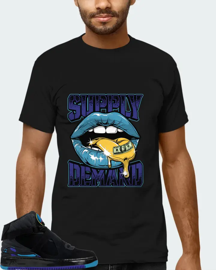 Jordan AJF 8 Sneaker Matching Black T-Shirt (Supply Demand) - View 6