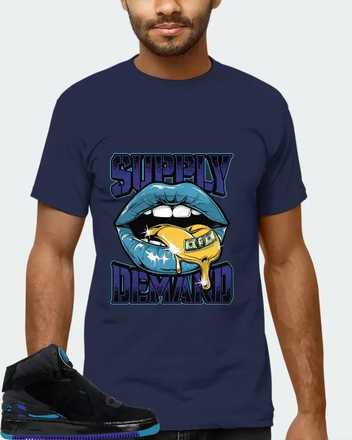 Jordan AJF 8 Sneaker Matching Navy T-Shirt (Supply Demand) - View 6