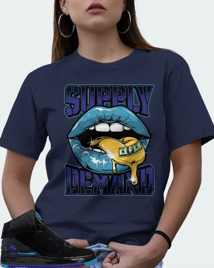 Jordan AJF 8 Sneaker Matching Navy T-Shirt (Supply Demand) - View 7