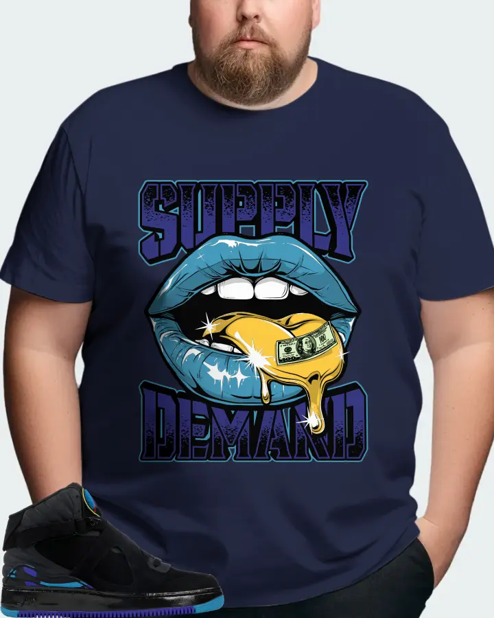 Jordan AJF 8 Sneaker Matching Navy T-Shirt (Supply Demand) - View 8