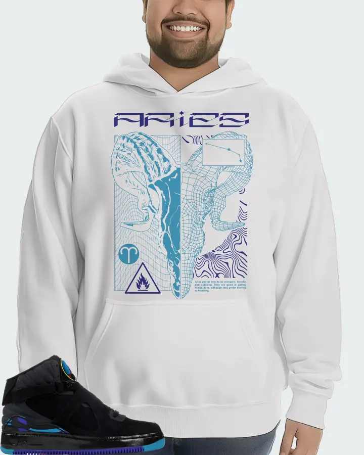 Jordan AJF 8 Sneaker Matching White Hoodie (ARIES) - View 6
