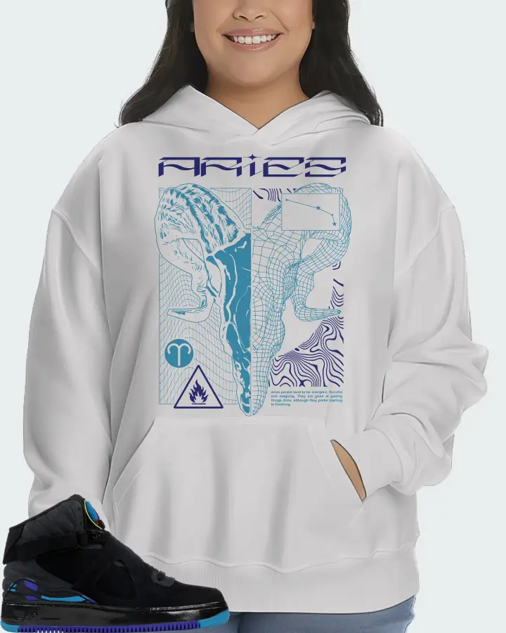 Jordan AJF 8 Sneaker Matching White Hoodie (ARIES) - View 7