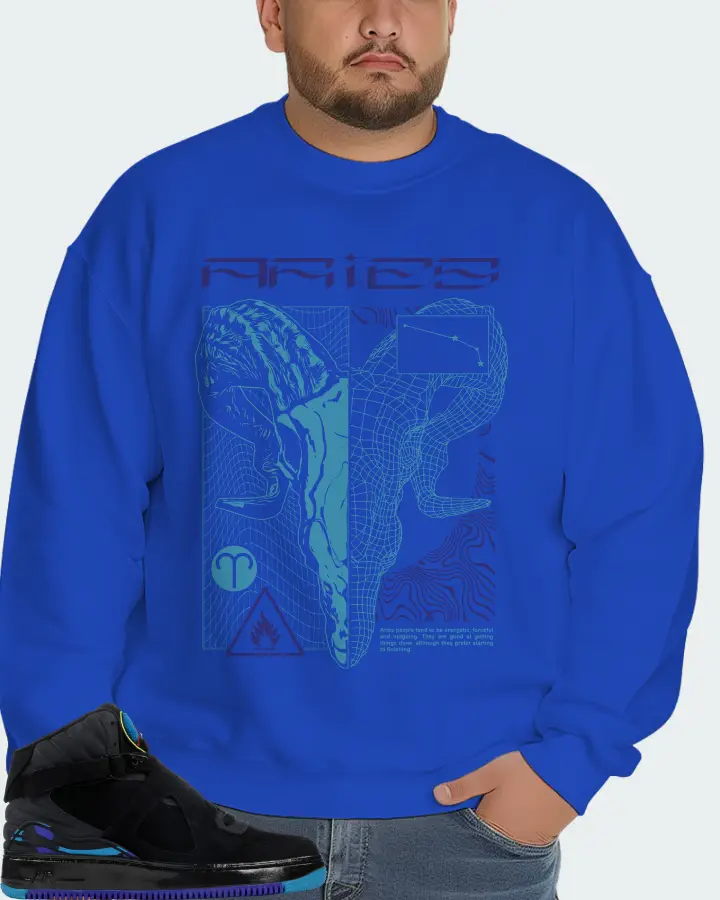 Jordan AJF 8 Sneaker Matching Royal Blue Sweatshirt (ARIES) - View 6