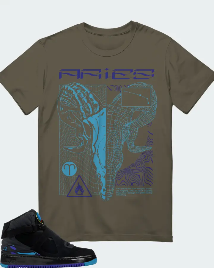 Jordan AJF 8 Sneaker Matching Army T-Shirt (ARIES) - View 1