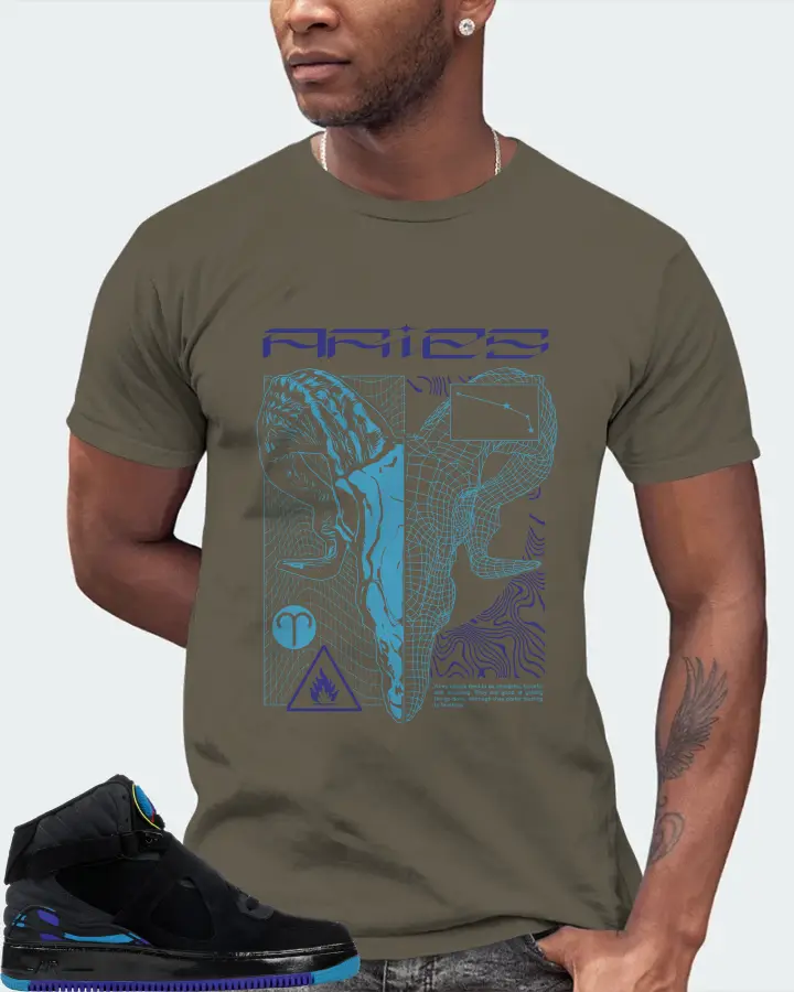 Jordan AJF 8 Sneaker Matching Army T-Shirt (ARIES) - View 2