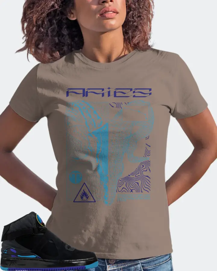 Jordan AJF 8 Sneaker Matching Pebble T-Shirt (ARIES) - View 3