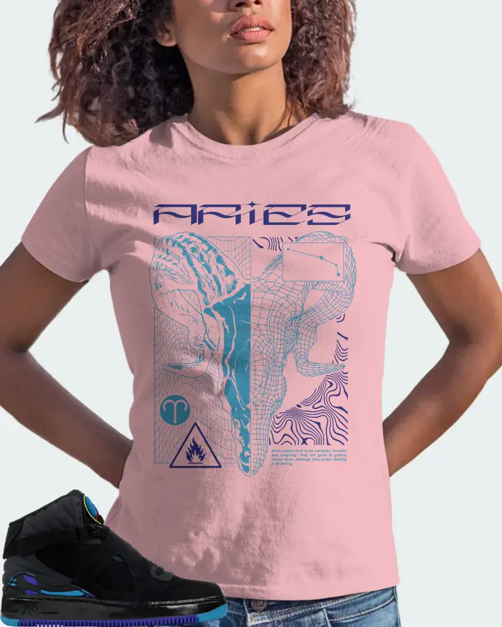 Jordan AJF 8 Sneaker Matching Pink T-Shirt (ARIES) - View 3