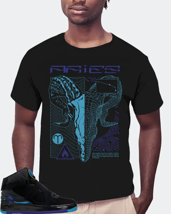 Jordan AJF 8 Sneaker Matching Black T-Shirt (ARIES) - View 4
