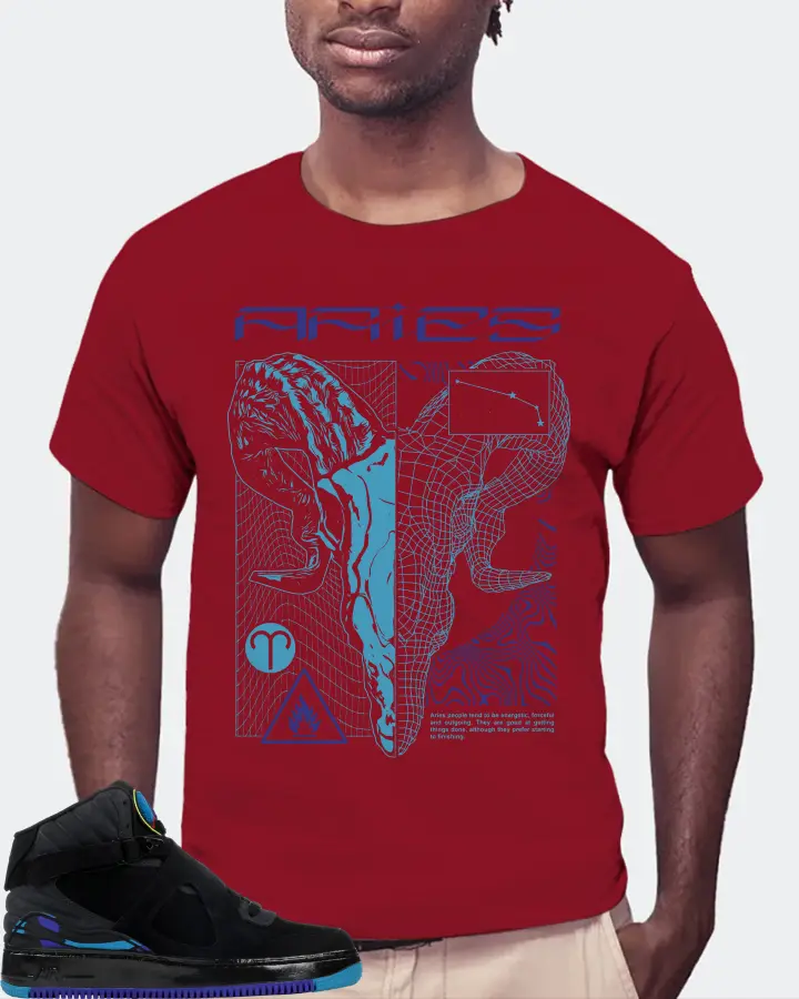 Jordan AJF 8 Sneaker Matching Cardinal T-Shirt (ARIES) - View 4